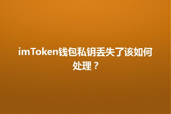 imToken钱包私钥丢失了该如何处理? imToken钱包私钥丢失了该如何处理?